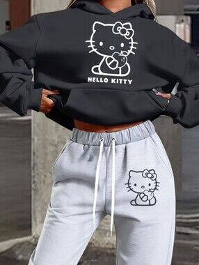 Hello Kitty Black Hoodie And Sweatpants